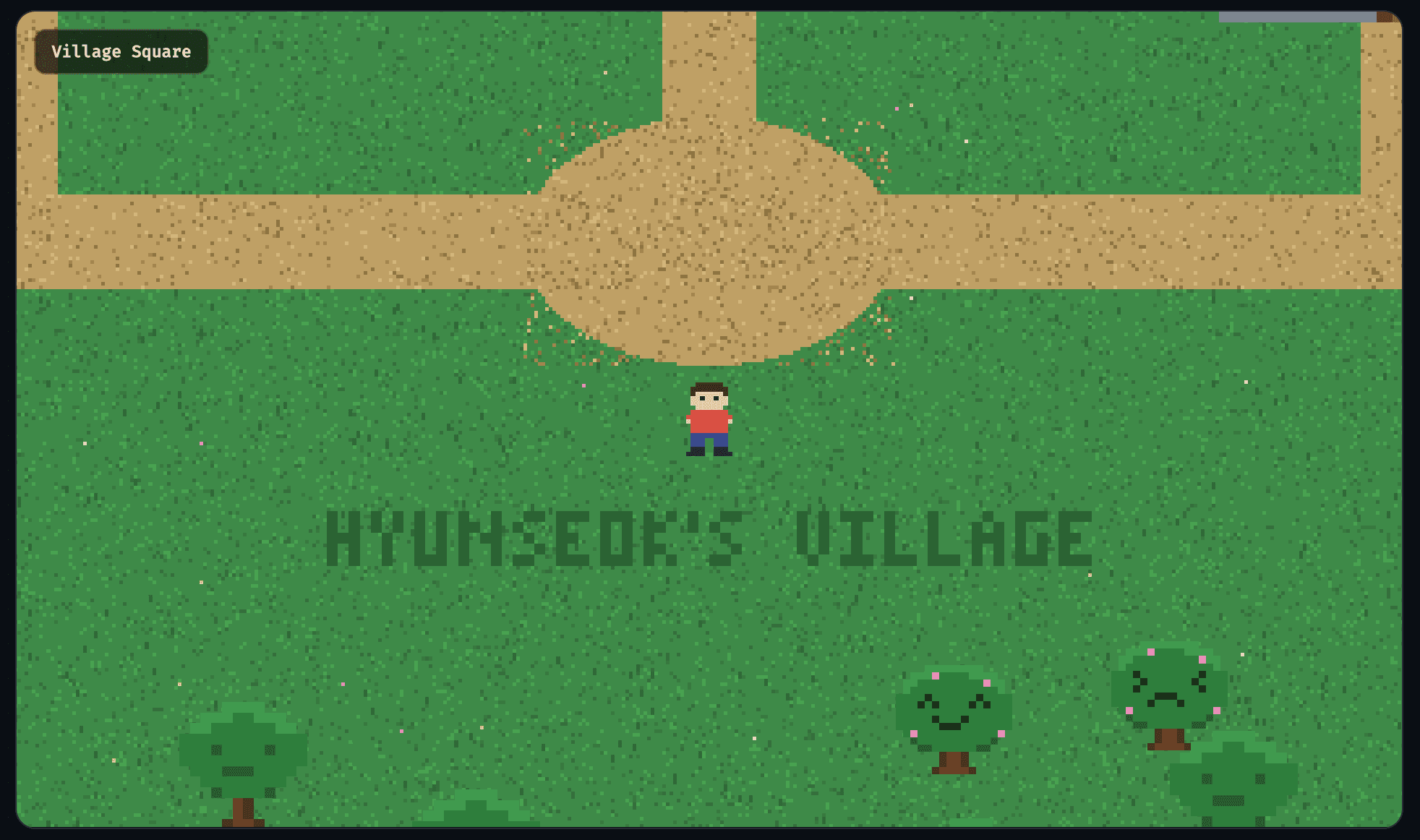 Pixel village square screen